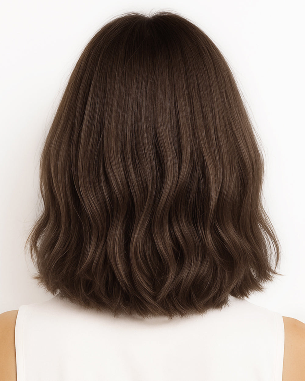 Lena | 12" Medium Brown Loose Wave Bob Glueless Swiss Lace Closure Wig - WW033