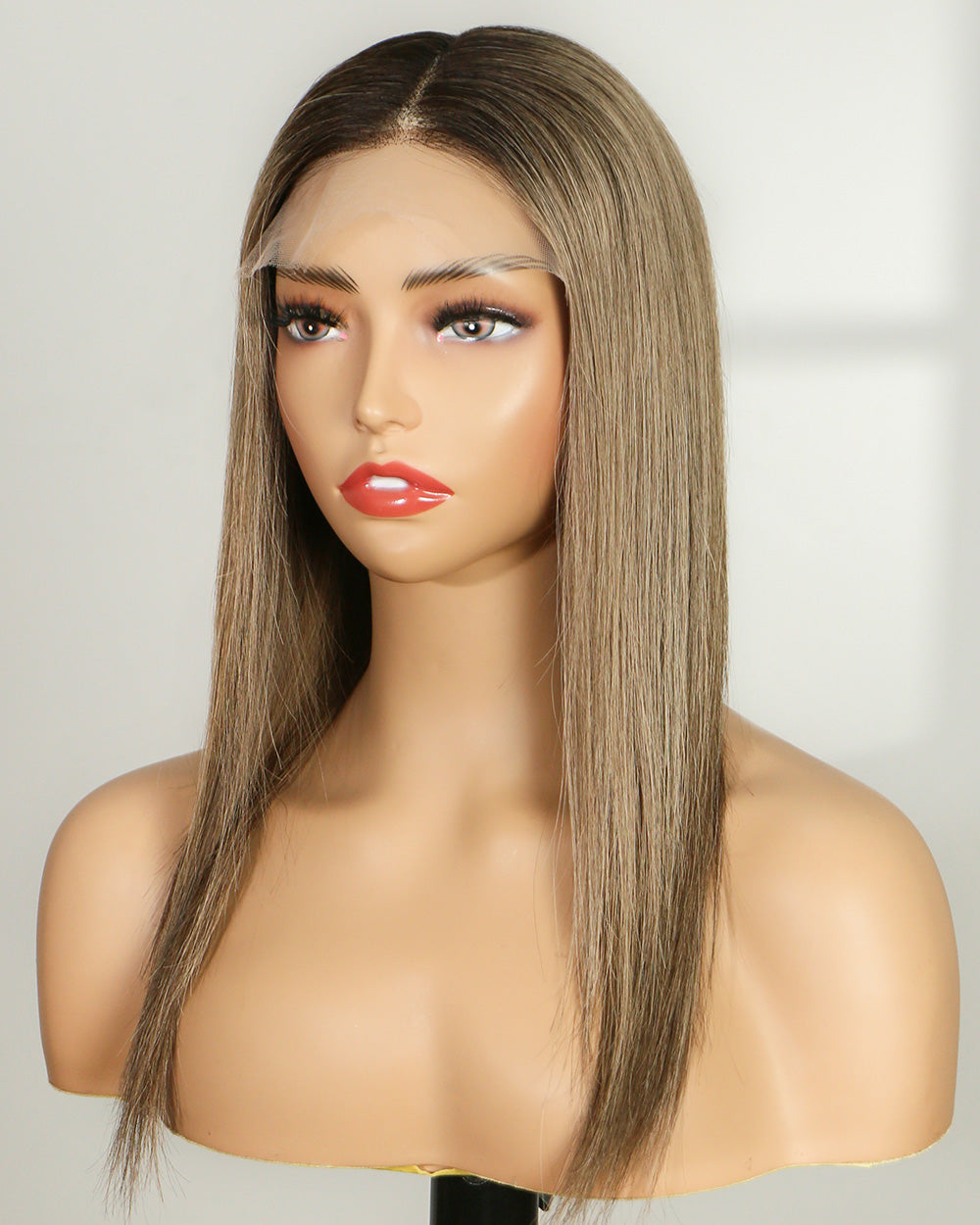 Persephone | 16" Ash Brown 9"x9" Lace Top Human Hair Topper - TLW004