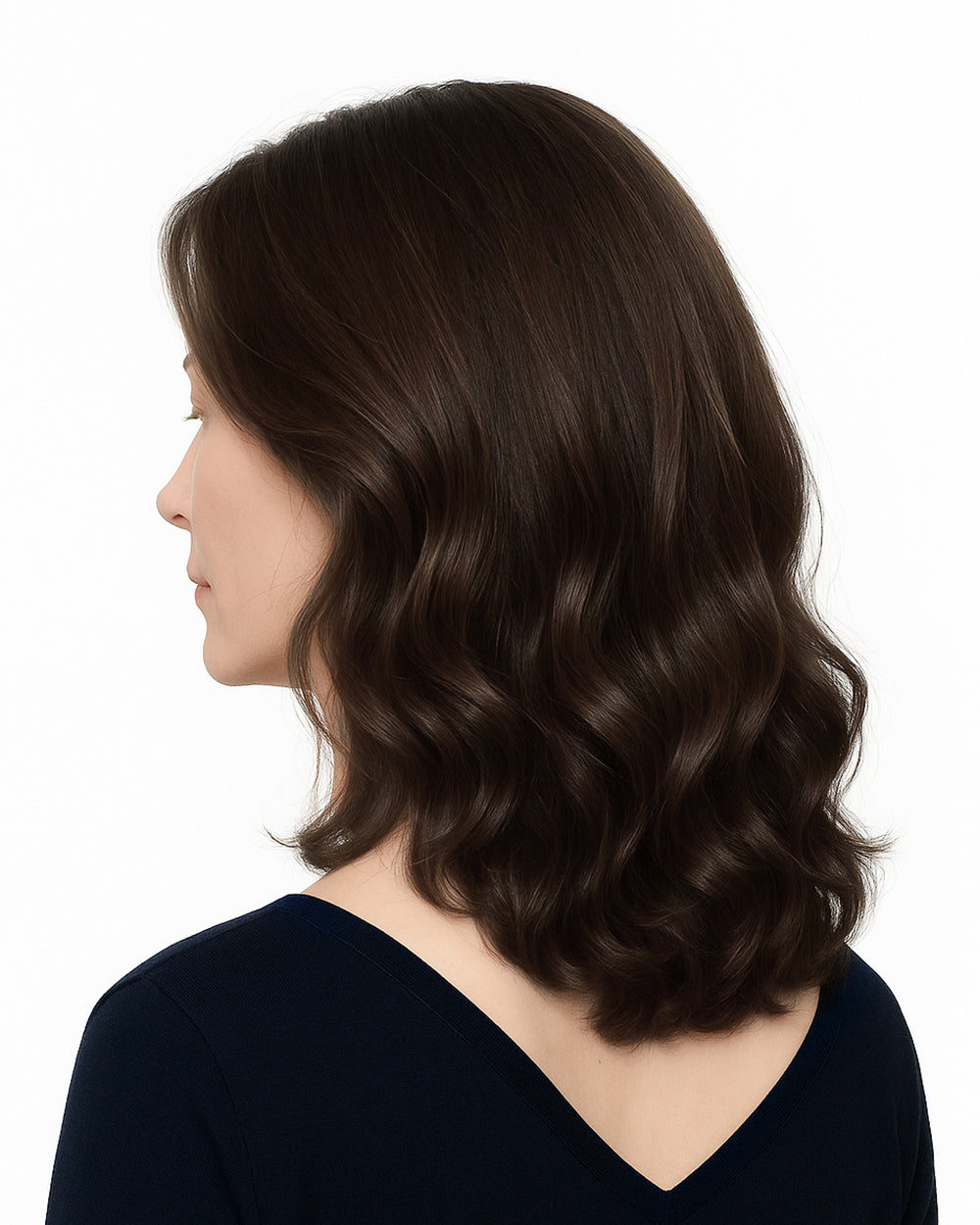 Celeste | 14" Dark Brown Body Wave Glueless Swiss Lace Closure Wig - WW030