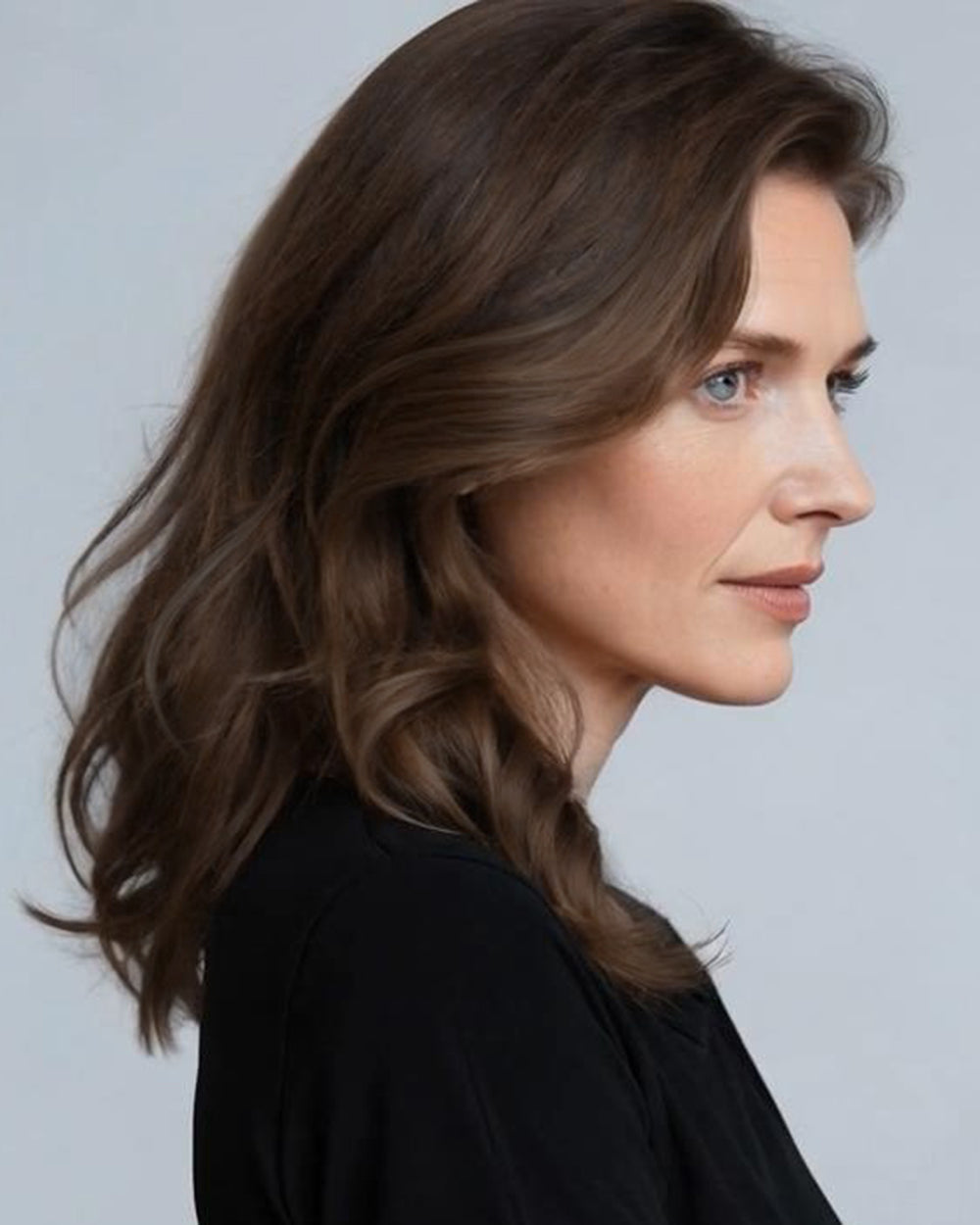 Elena | 14" Medium Brown Loose Wave Glueless Swiss Lace Closure Wig - WW032