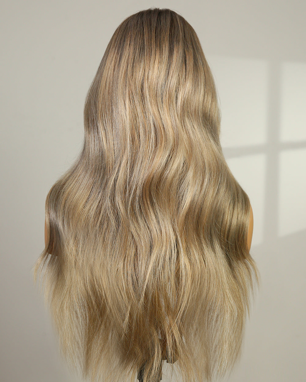 Amber | 24" Platinum Blonde Highlights Human Hair Swiss Lace Closure Wig - WW019