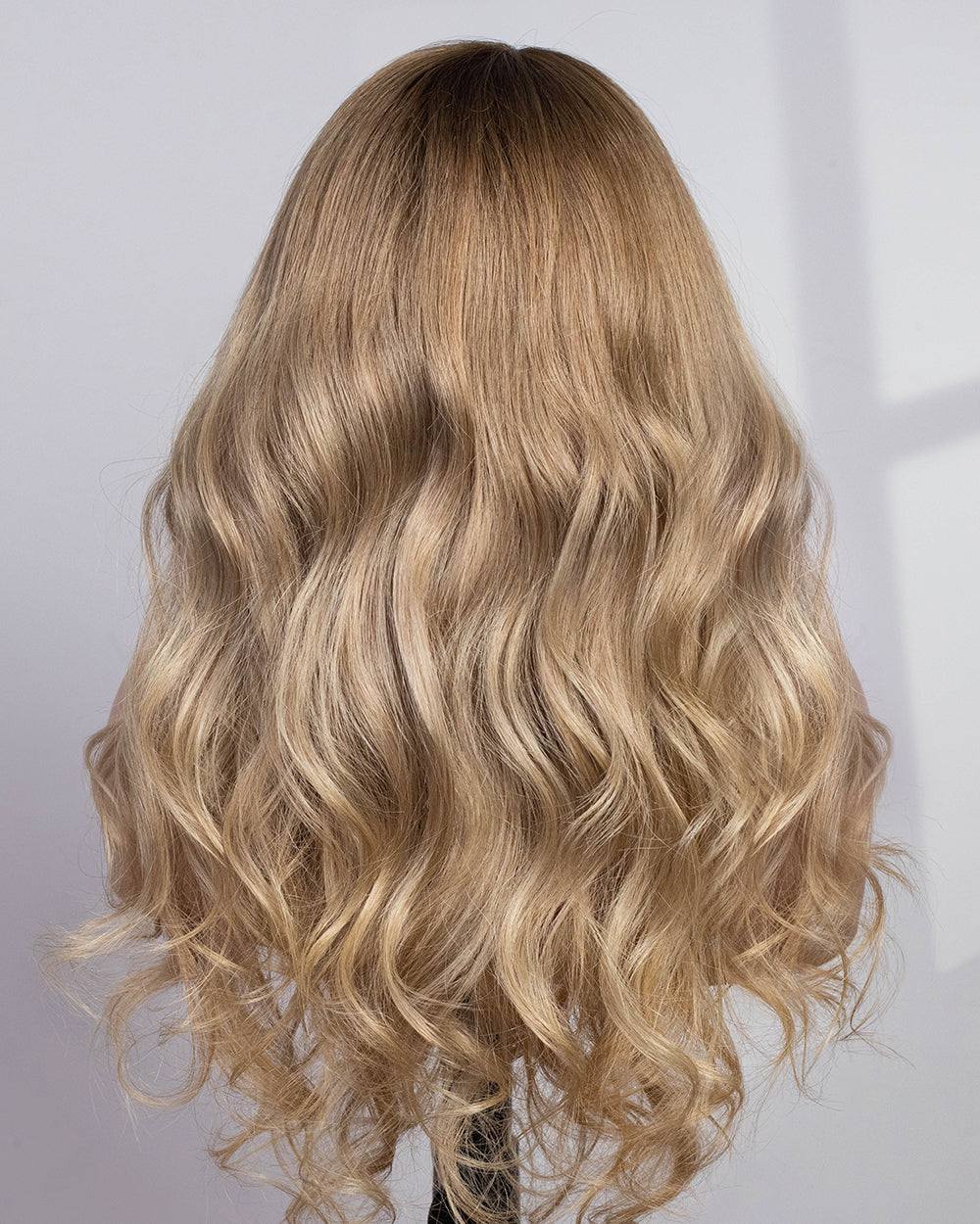 Saskia | 22" Ash Blonde Balayage Wavy Human Hair Maxipart Swiss Lace Closure Wig - WW009