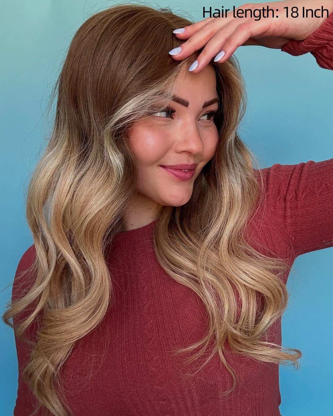 Zoe | 16" Blonde Balayage Body Wave Human Hair Swiss Lace Front Wig - WLW003