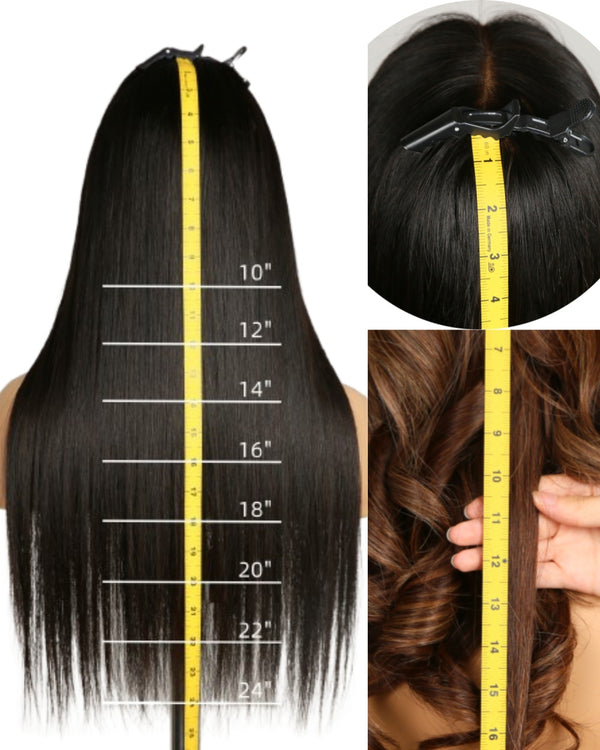 Bella | 20" Mahagonibraune, gewellte Echthaar-Perücke mit Schweizer Spitze - WW021