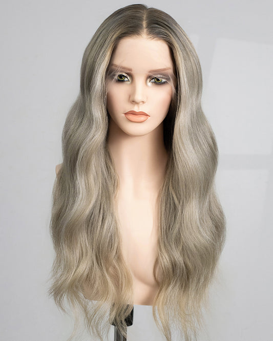 Nerina | 20" Seitenscheitel lose gewellte, kleberlose Schweizer Lace-Verschlussperücke - WW069