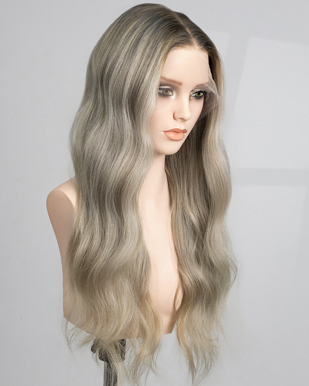Nerina | 20" Seitenscheitel lose gewellte, kleberlose Schweizer Lace-Verschlussperücke - WW069