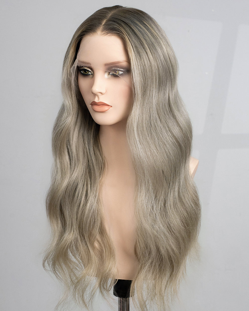 Nerina | 20" Seitenscheitel lose gewellte, kleberlose Schweizer Lace-Verschlussperücke - WW069