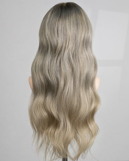 Nerina | 20" Seitenscheitel lose gewellte, kleberlose Schweizer Lace-Verschlussperücke - WW069