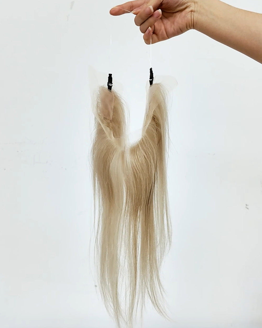 1.5" x 10.5" Blonde Human Hair Front Hairline Topper for Receding Hairline - TLW008