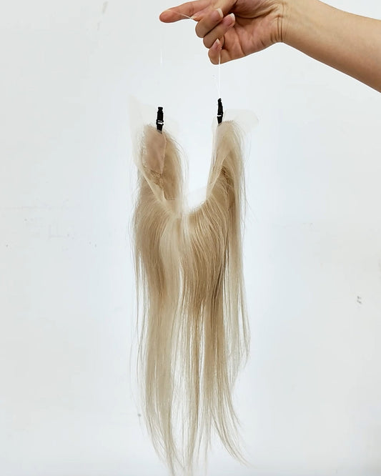 1.5" x 10.5" Blonde Human Hair Front Hairline Topper for Receding Hairline - TLW008