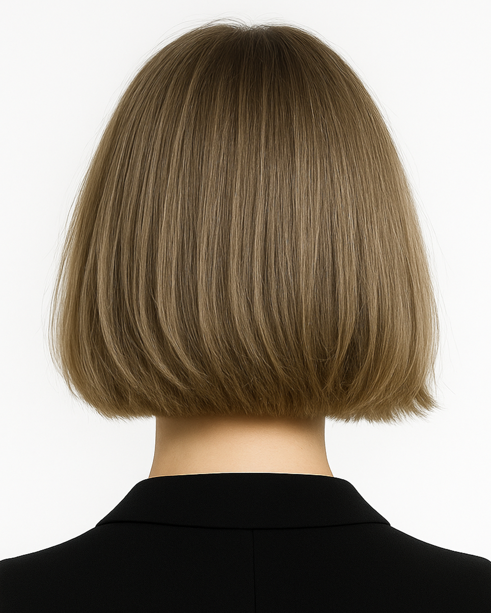 Nina | 10" Ash Brown Straight Bob Glueless Swiss Lace Closure Wig - WS015