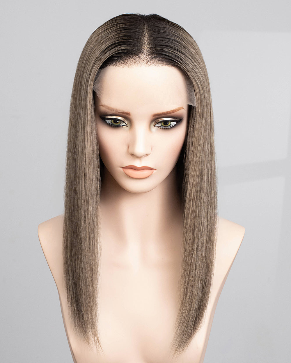 Elodie | 40 cm Aschblond 23x23 cm Lace-Top-Echthaar-Topper - TLW007