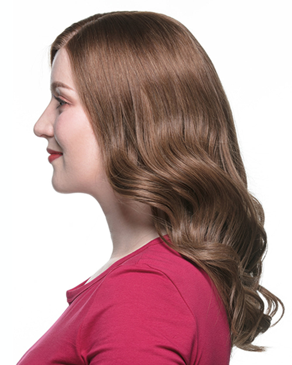 Alyssa | 16" Light Brown Wavy Human Hair Swiss Lace Closure Wig - WW025