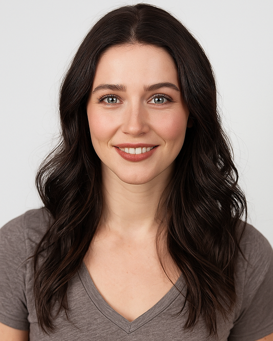 Scarlett | 16" Black Wavy Human Hair Swiss Lace Front Wig - WLW004