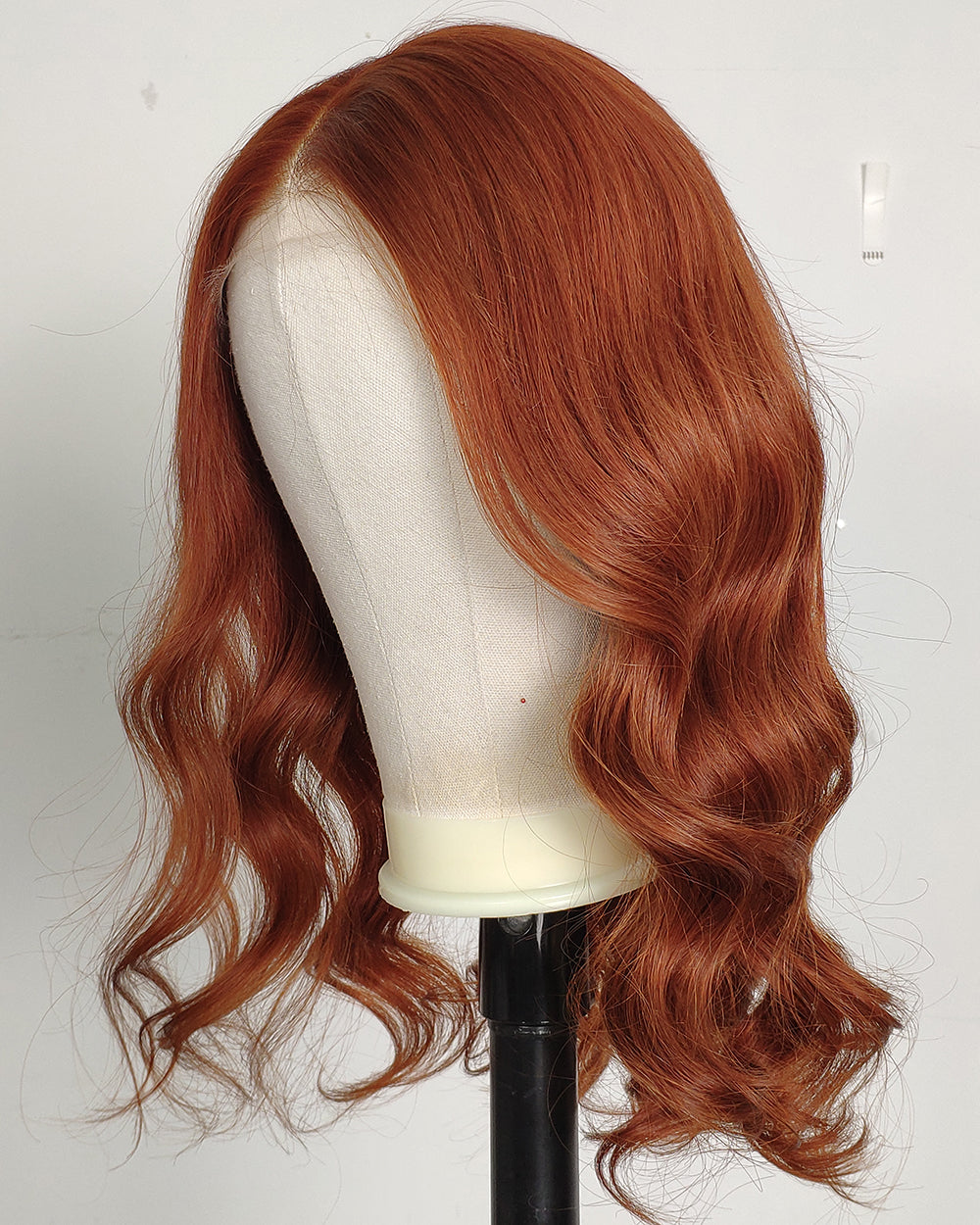 Ausverkauf | 14 Zoll tiefe braune gewellte Echthaar Swiss Lace Front Perücke - RTW-677