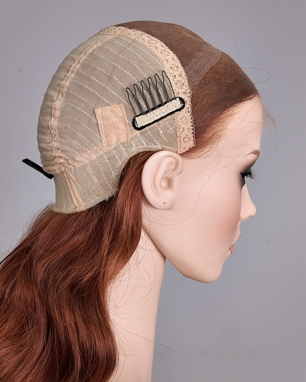 Ausverkauf | 14 Zoll tiefe braune gewellte Echthaar Swiss Lace Front Perücke - RTW-677