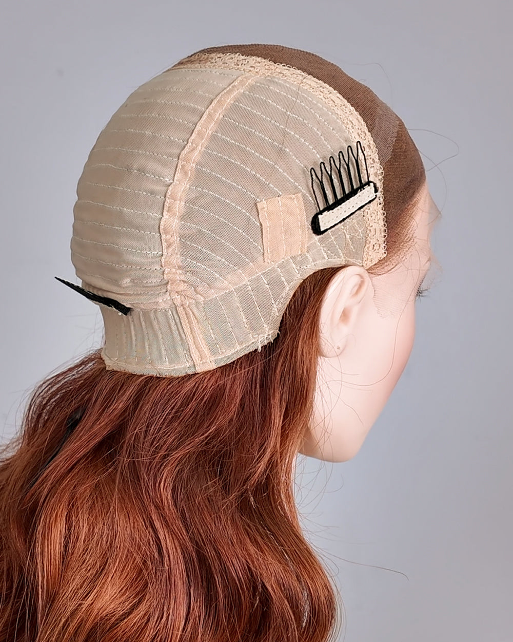 Ausverkauf | 14 Zoll tiefe braune gewellte Echthaar Swiss Lace Front Perücke - RTW-677