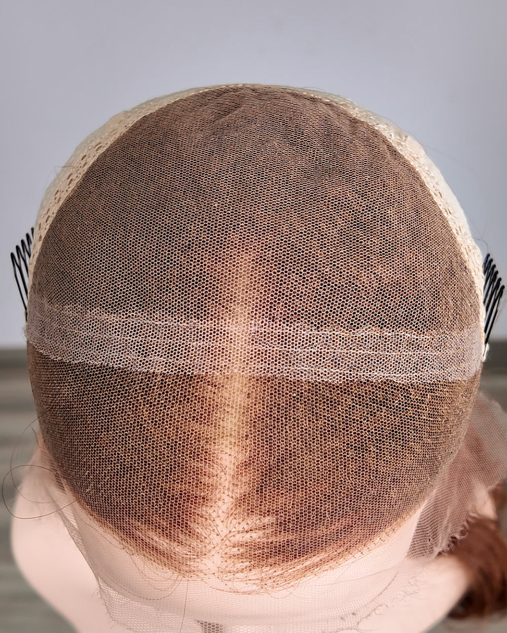 Ausverkauf | 14 Zoll tiefe braune gewellte Echthaar Swiss Lace Front Perücke - RTW-677