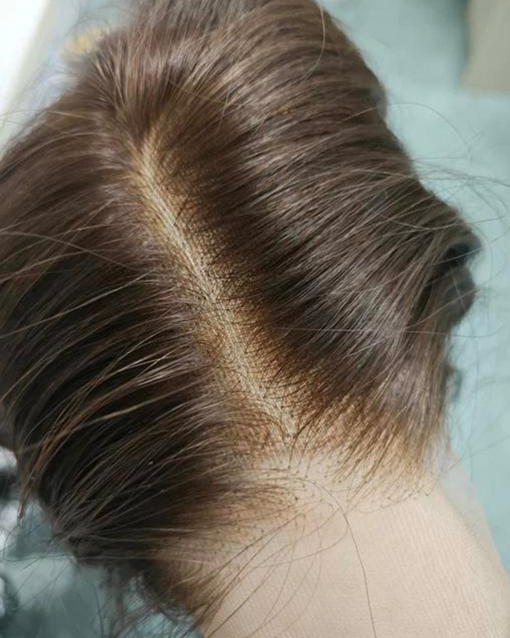 Ausverkauf | 22 Zoll Aschblond Lang Gewellt Echthaar Swiss Lace Closure Perücke - RT-2189