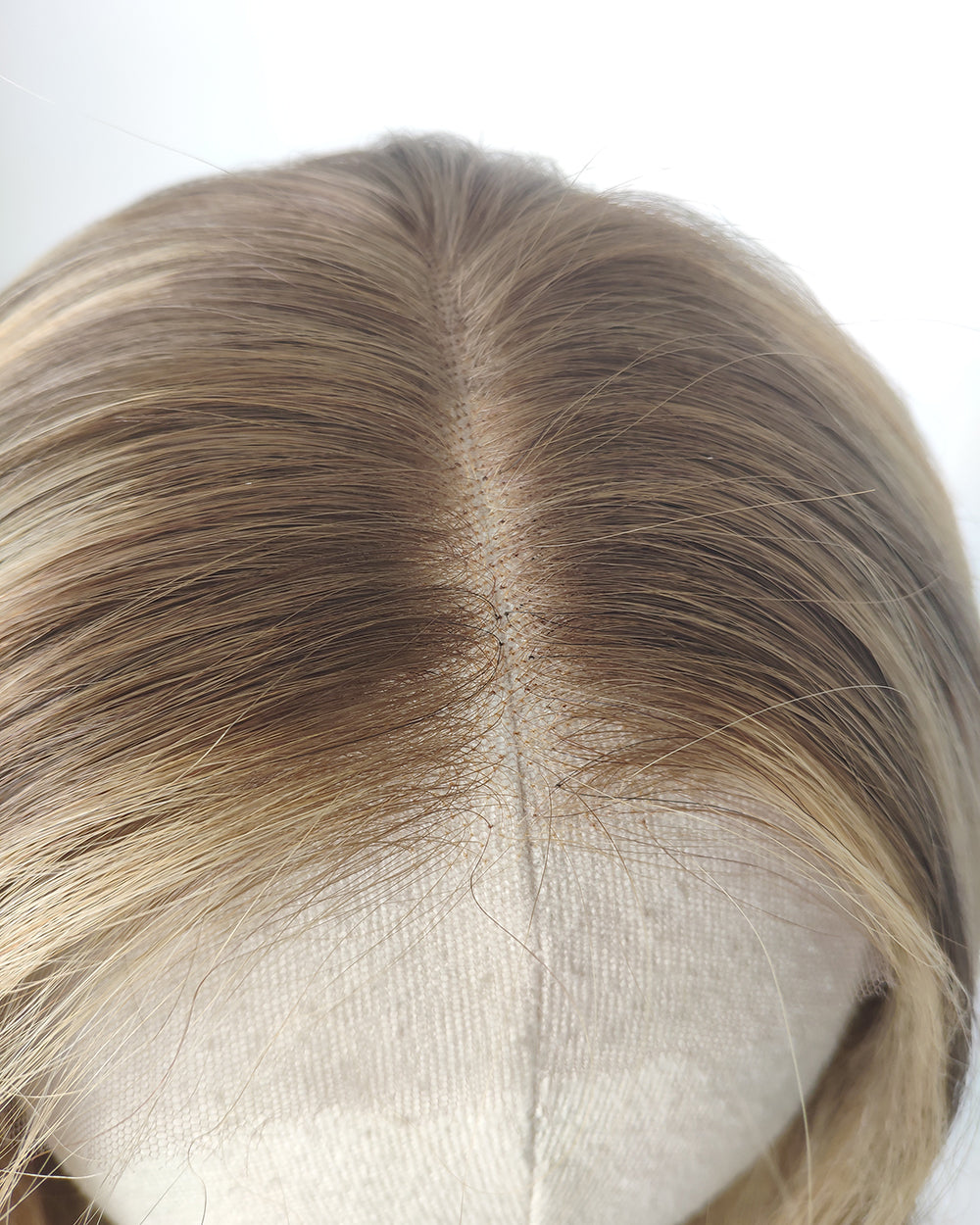 Clearance | 24 Inches Beige Blonde Balayage Wavy Human Hair Lace Closure Wig - RTWY-1953
