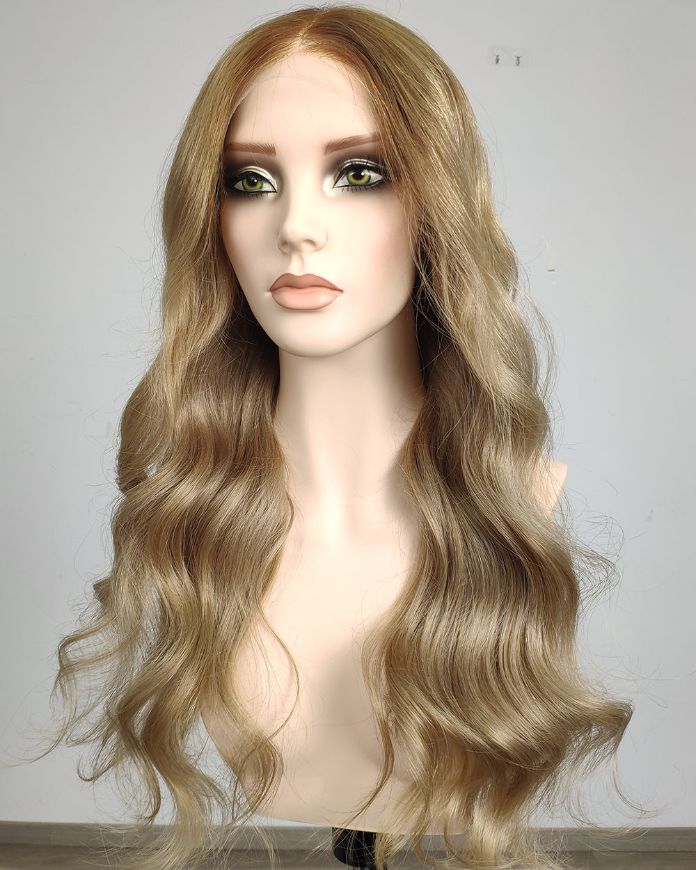 Clearance | 24 Inches Dark Beige Blonde Human Hair Swiss Lace Closure Wig - RTWY-2301