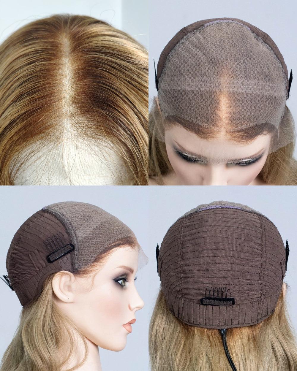 Clearance | 24 Inches Dark Beige Blonde Human Hair Swiss Lace Closure Wig - RTWY-2301