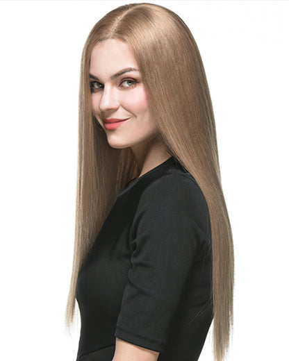 Seraphina | 20" Dark Natural Blonde Straight Human Hair Swiss Lace Closure Wig - WS009