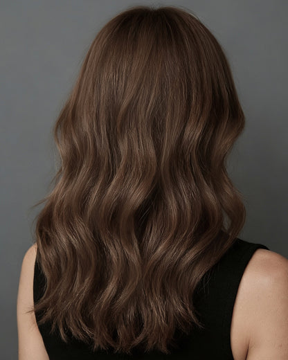 Cleo | 18" Blonde And Brown Blend Wavy Glueless Swiss Lace Closure Wig - WW053