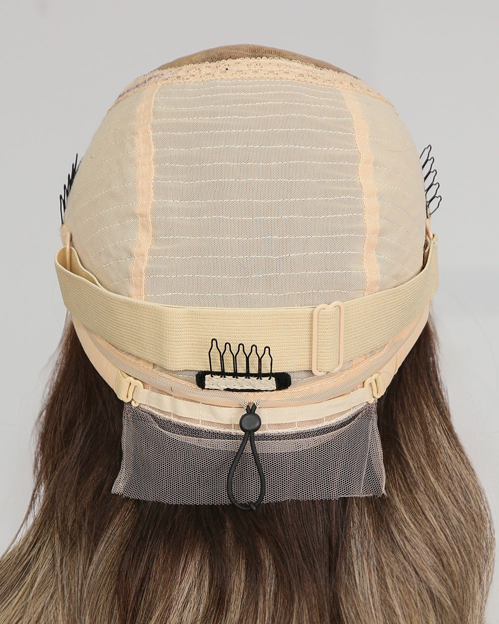 Vera | 20" Blonde Balayage With Dark Roots Human Hair Swiss Lace Front Wig - WW049