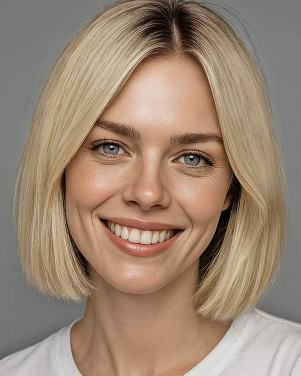 Maren | 12" Blonde Bob Human Hair Swiss Lace Front Wig - WS019