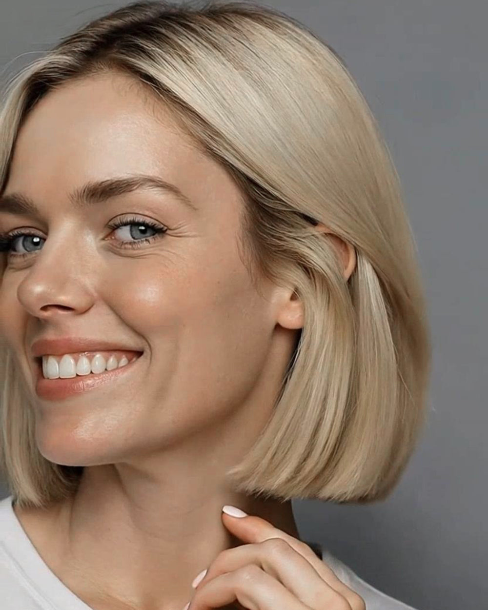 Maren | 12" Blonde Bob Human Hair Swiss Lace Front Wig - WS019