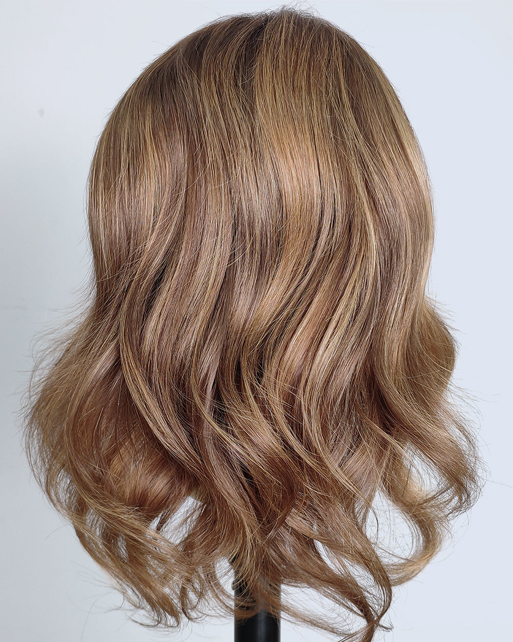 Ausverkauf | 22 Zoll Aschblond Lang Gewellt Echthaar Swiss Lace Closure Perücke - RT-2189