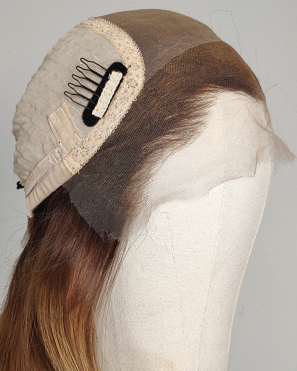 Ausverkauf | 22 Zoll Aschblond Lang Gewellt Echthaar Swiss Lace Closure Perücke - RT-2189