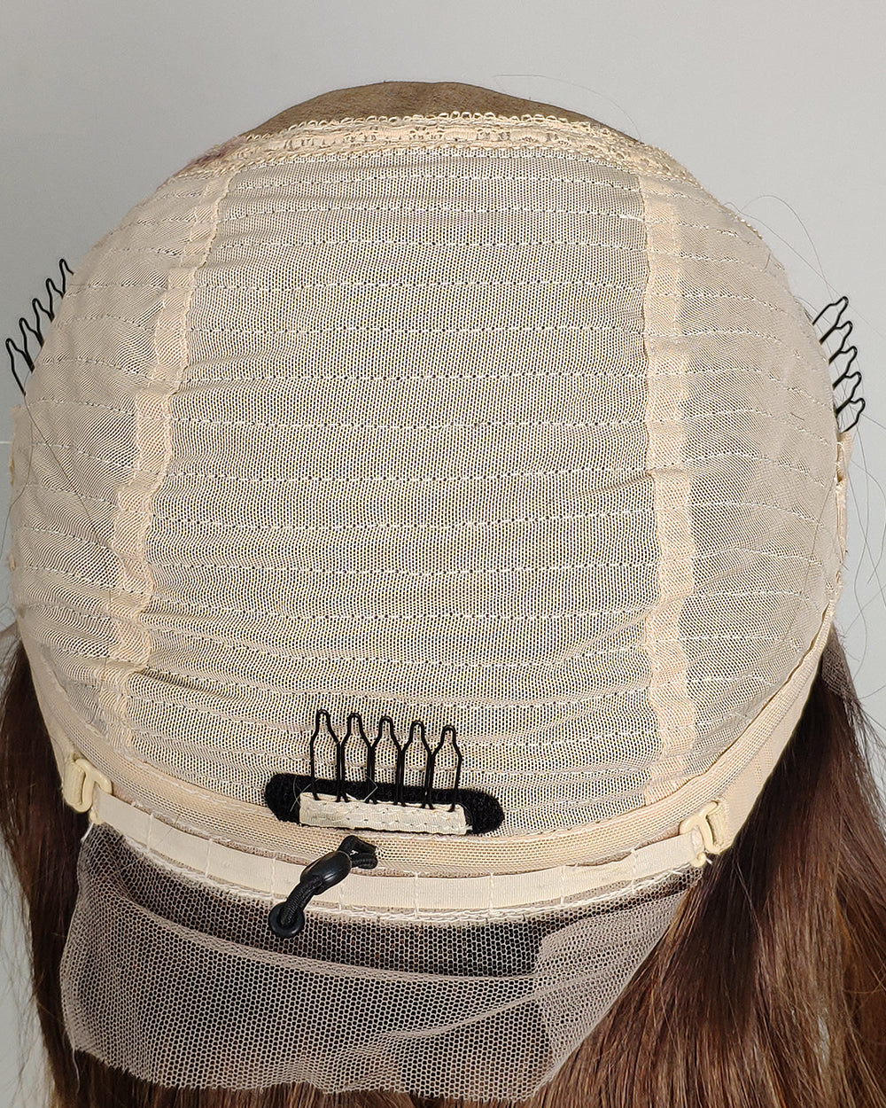 Ausverkauf | 22 Zoll Aschblond Lang Gewellt Echthaar Swiss Lace Closure Perücke - RT-2189