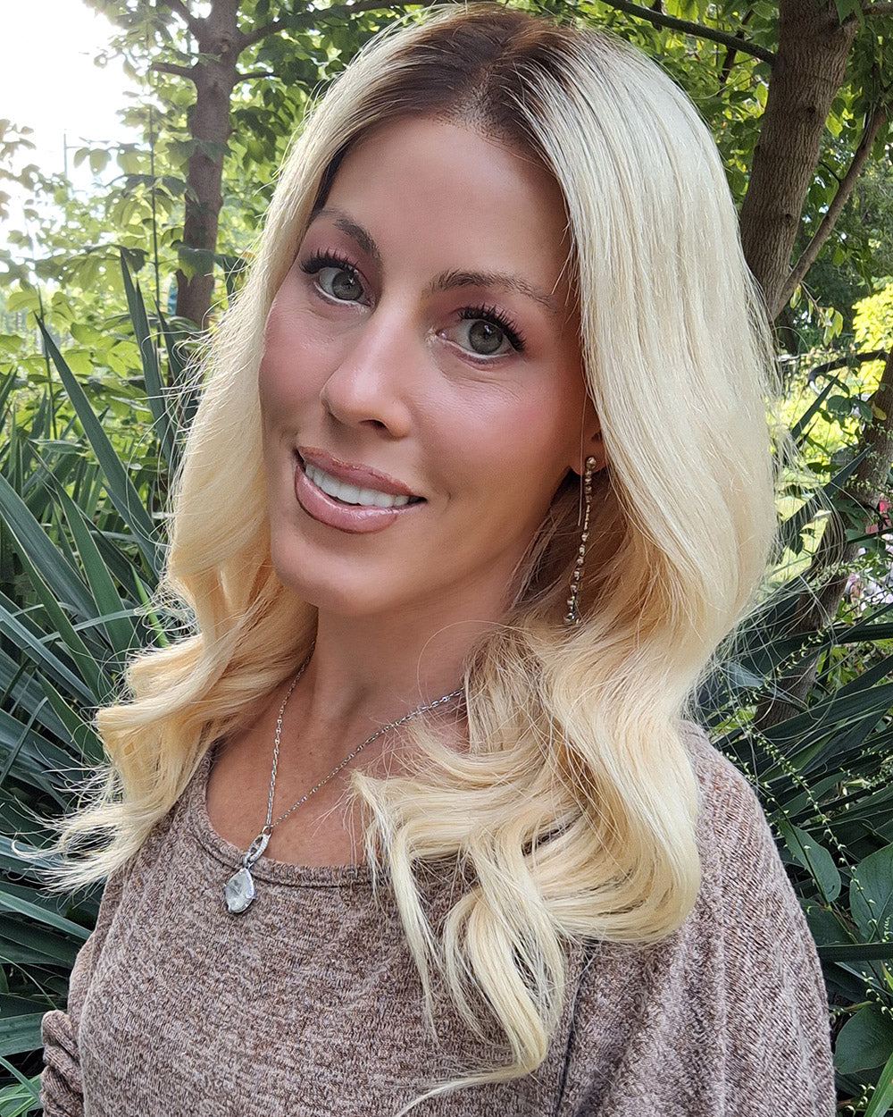 Laura | 20" Blonde Body Wave Human Hair Swiss Lace Closure Wig - WLW001