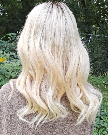 Laura | 20" Blonde Body Wave Human Hair Swiss Lace Closure Wig - WLW001