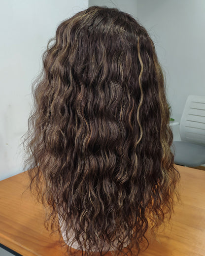 Nerina | Perruque Lace Closure Suisse Sans Colle Ondulée Lâche avec Raie Latérale de 20" - WW069