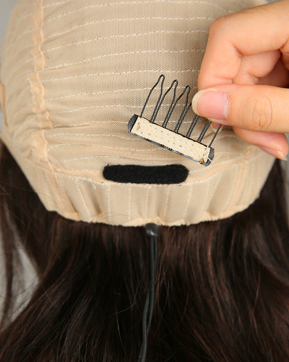 Clearance | 16 Inches Dark Roots Brown Hair Swiss Lace Closure Wigs - RTW-571