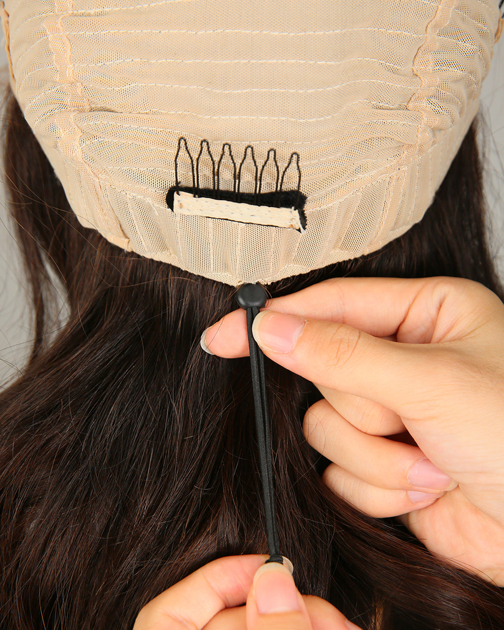 Clearance | 16 Inches Dark Roots Brown Hair Swiss Lace Closure Wigs - RTW-571