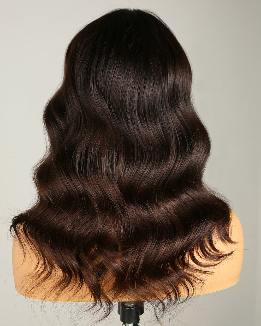 Clearance | 16 Inches Dark Roots Brown Hair Swiss Lace Closure Wigs - RTW-571