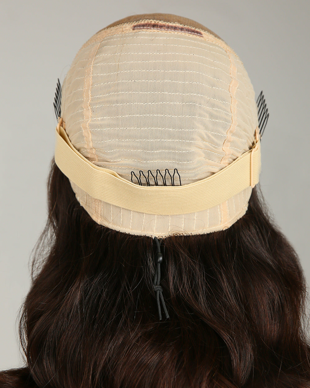 Clearance | 16 Inches Dark Roots Brown Hair Swiss Lace Closure Wigs - RTW-571