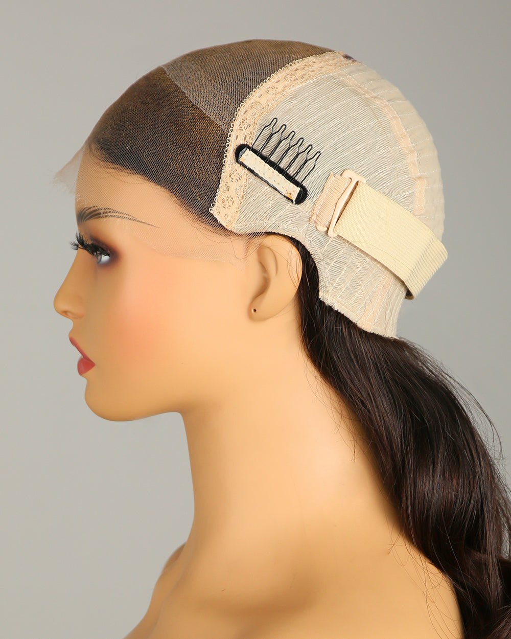 Clearance | 16 Inches Dark Roots Brown Hair Swiss Lace Closure Wigs - RTW-571