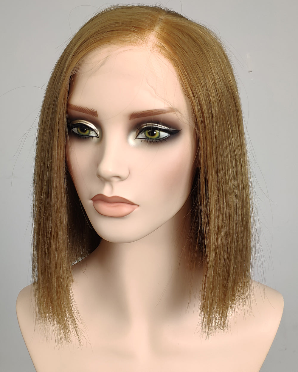 Clearance | 14 Inches Human Hair Bob Swiss Lace Closure Wig - RT-2275