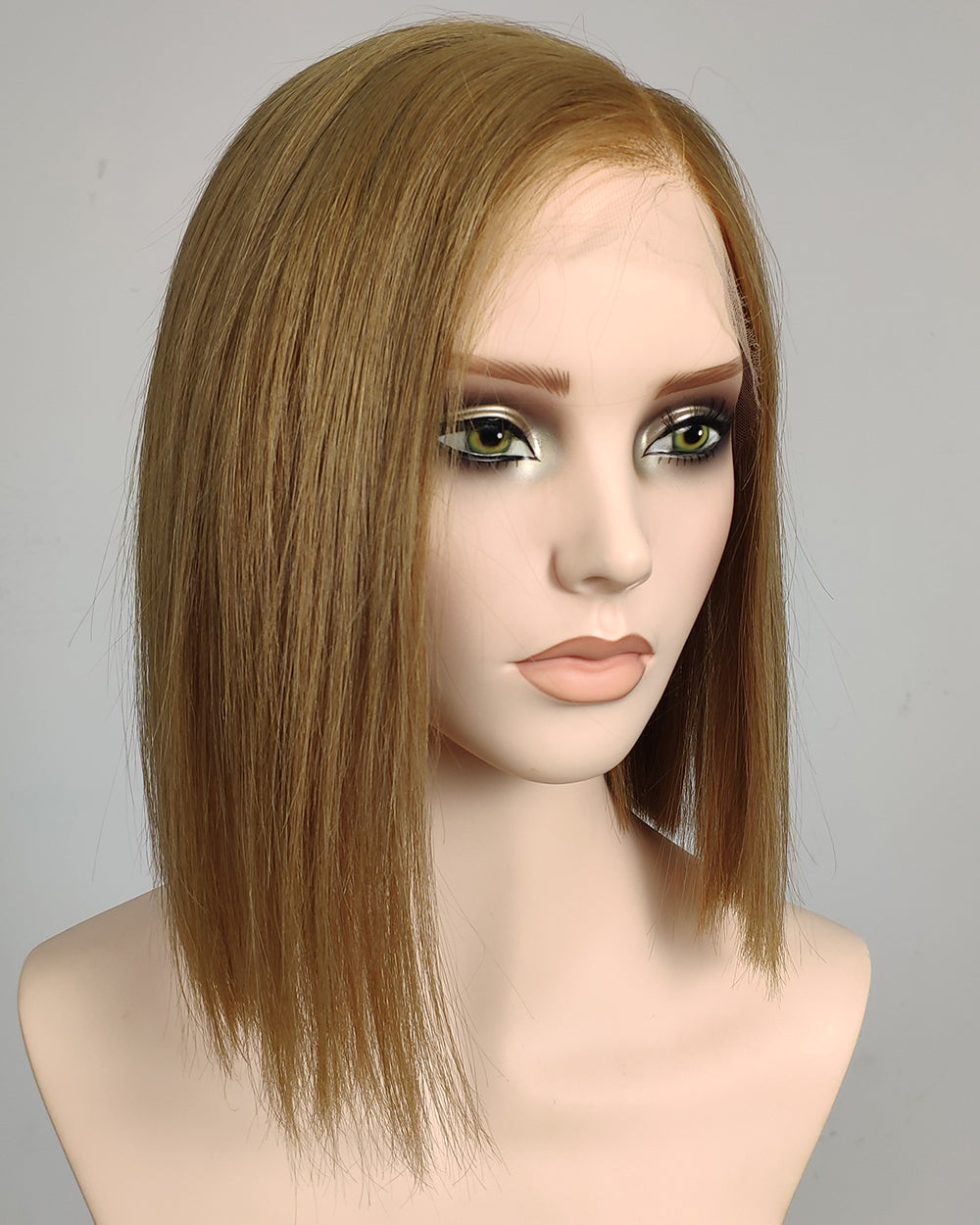 Clearance | 14 Inches Human Hair Bob Swiss Lace Closure Wig - RT-2275