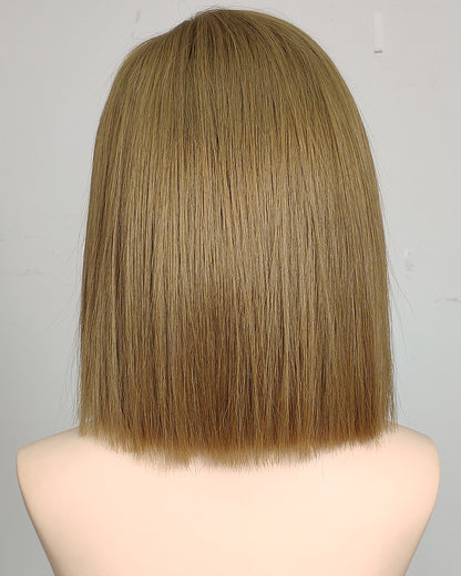 Clearance | 14 Inches Human Hair Bob Swiss Lace Closure Wig - RT-2275