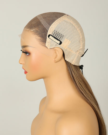 Custom  Virgin Human Hair 10x6" Swiss Lace Closure Wig - Custom002