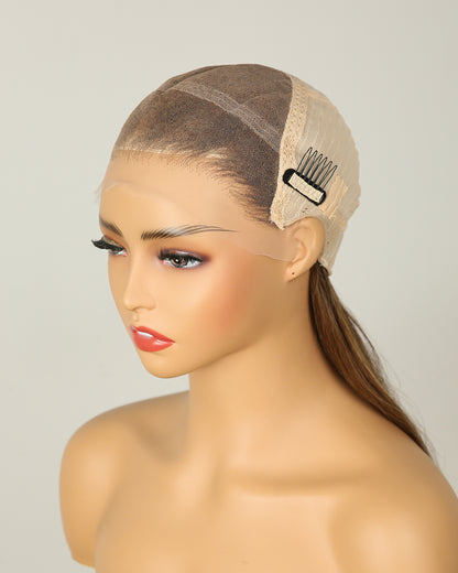 Custom  Virgin Human Hair 10x6" Swiss Lace Closure Wig - Custom002