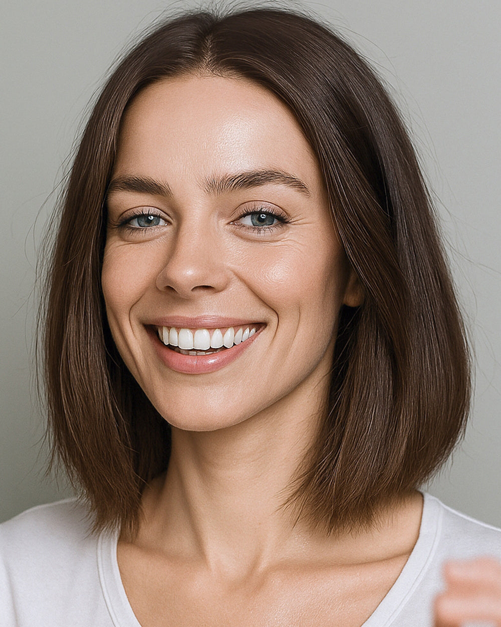 Ingrid | 14" Dark Brown Straight Bob Glueless Lace Closure Wig - WS020