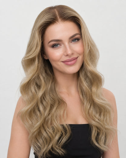 Nerina | 20" Seitenscheitel lose gewellte, kleberlose Schweizer Lace-Verschlussperücke - WW069
