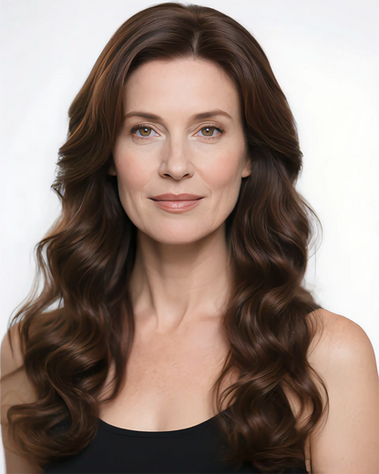 Nora | 24" Deep Brown Wavy Glueless Swiss Lace Closure Wig - WW038